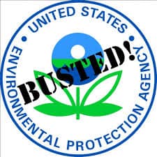 EPA Logo with "Busted" superimposed